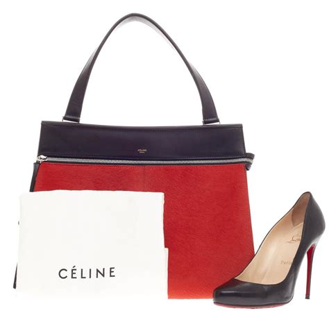 celine ponyhair medium bag|CELINE Pony Hair Medium Edge Shoulder Bag Mustard.